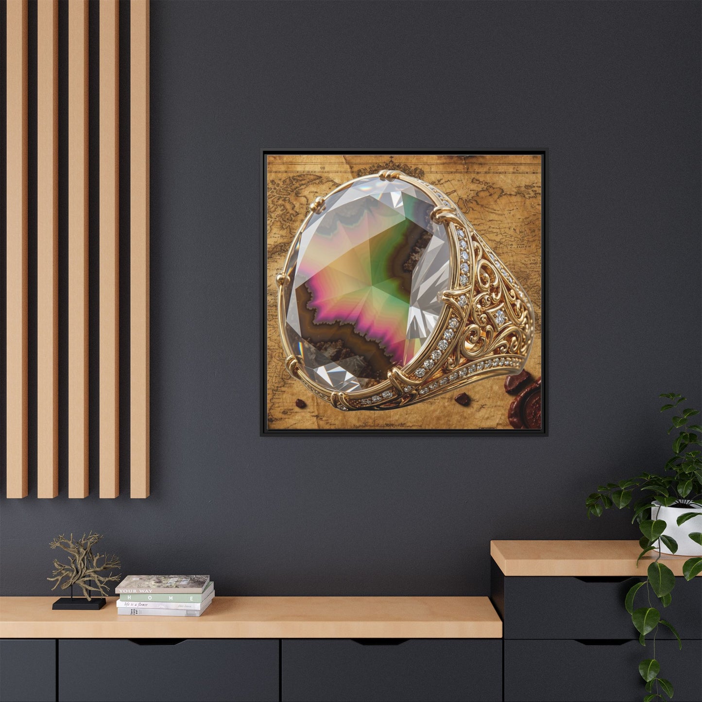 Zultanite Gemstone Ring Framed Canvas