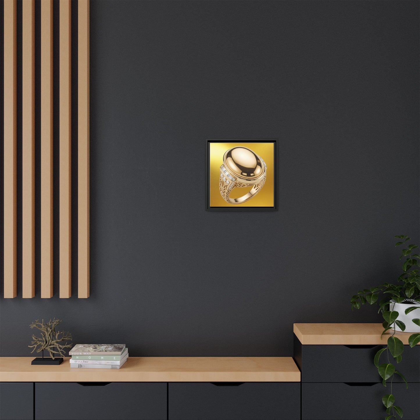 Sunlit Golden Cabochon Ring Canvas
