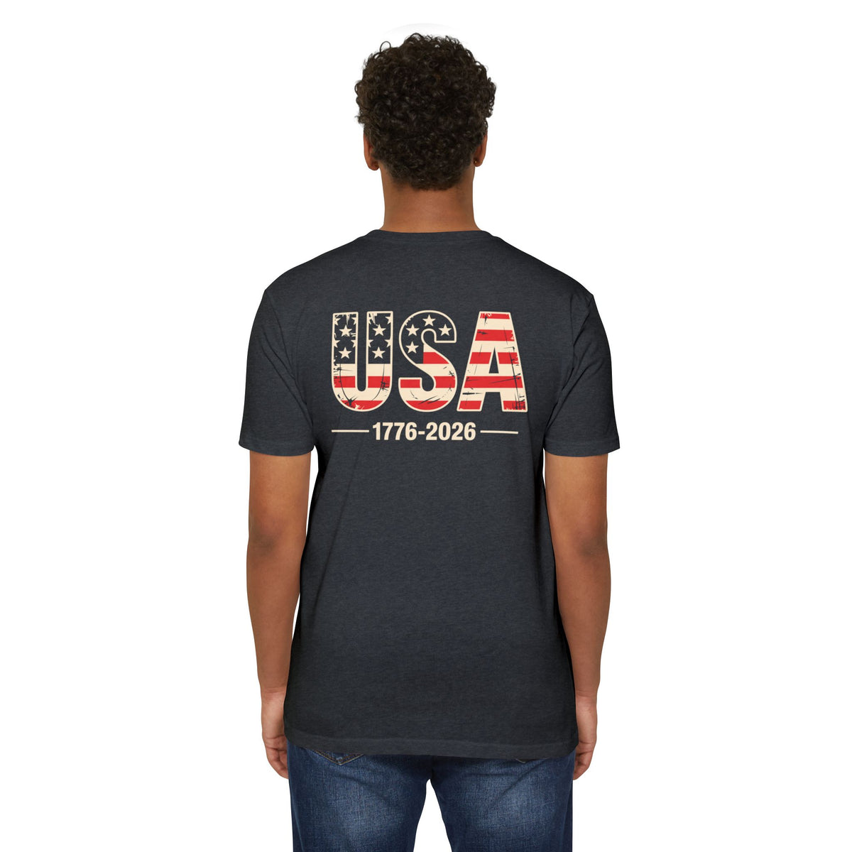 USA 1776-2026 Patriotic Flag Graphic T-Shirt