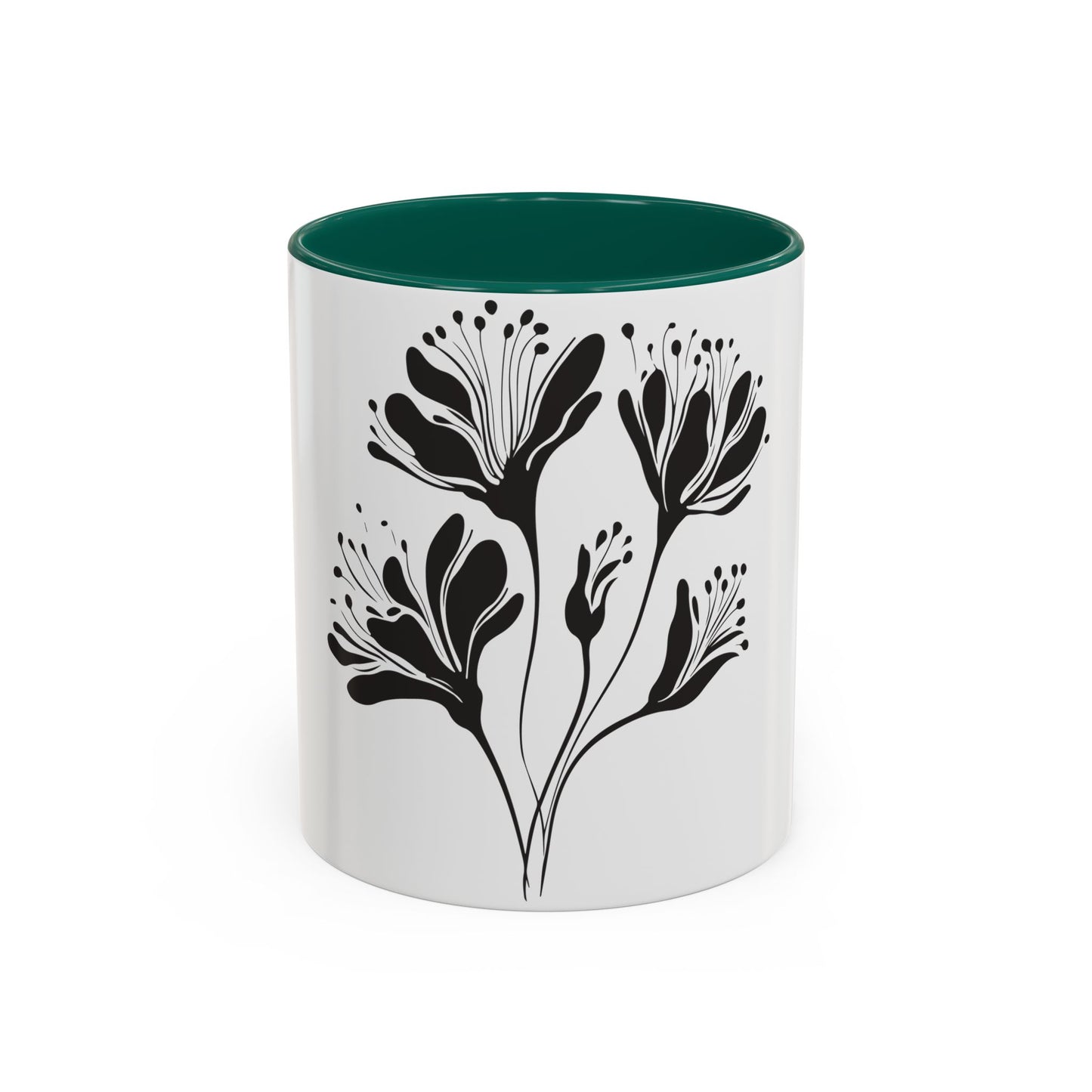 Monochrome Botanical Accent Mug