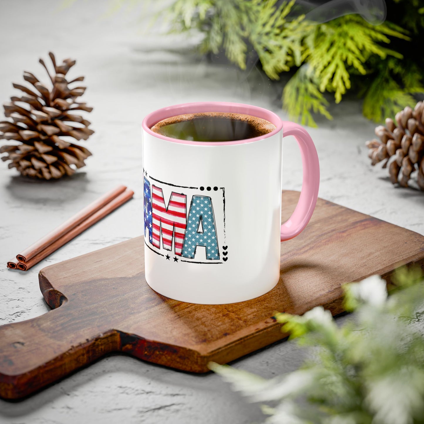 Mama Flag Print Ceramic Coffee Mug