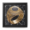 Black Fracture 2026 Football Ring Framed Canvas