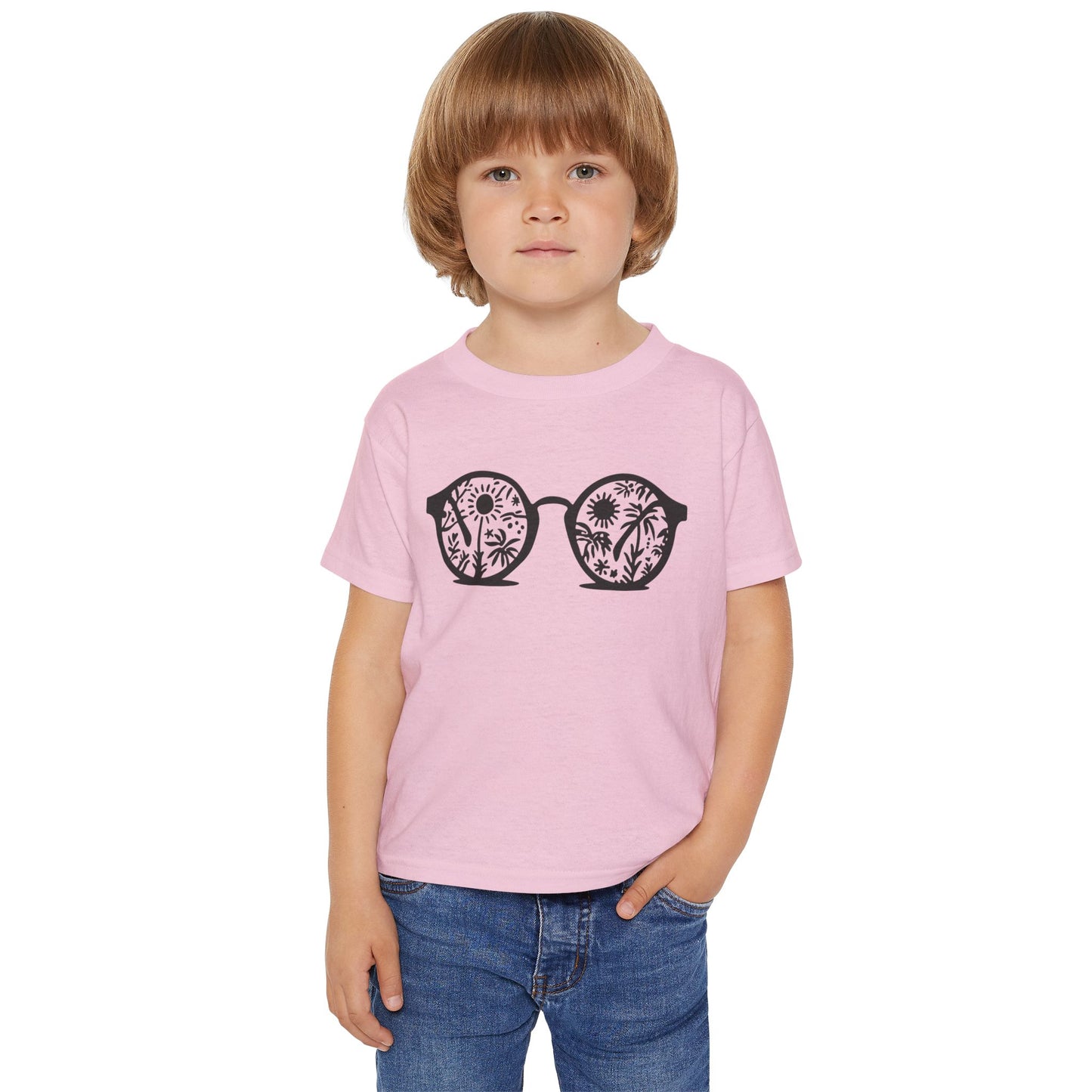 Toddler Floral Sunglasses Graphic T-Shirt