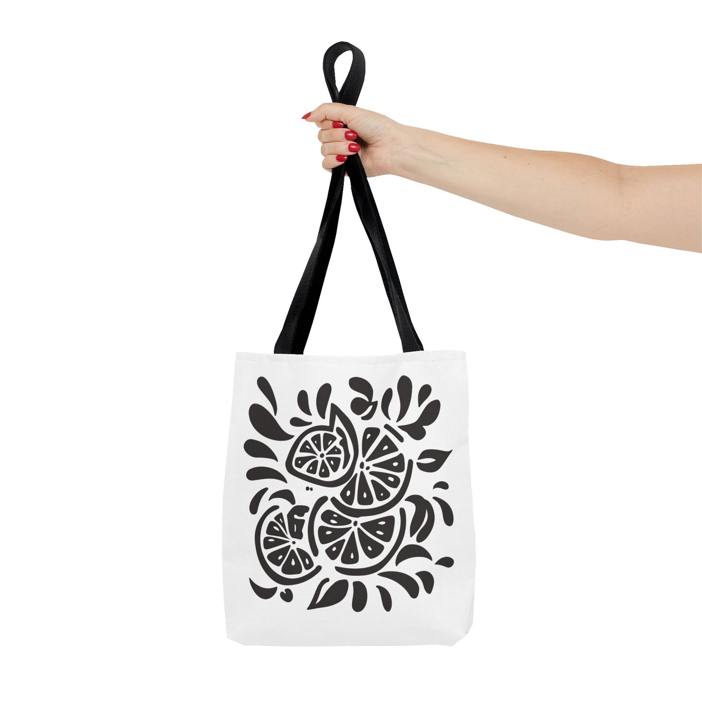 Monochrome Citrus Floral Tote Bag
