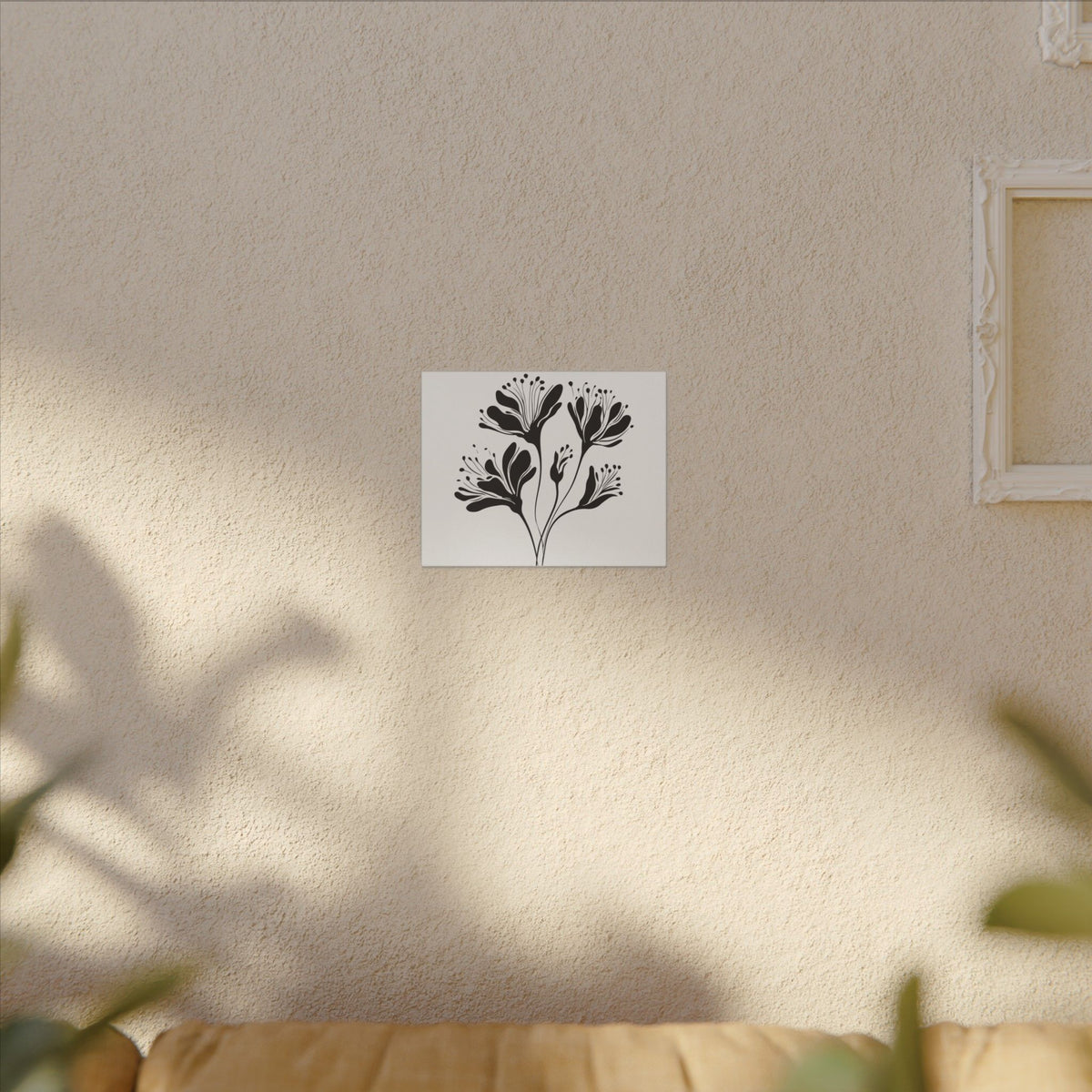 Minimal Black Botanical Canvas Print