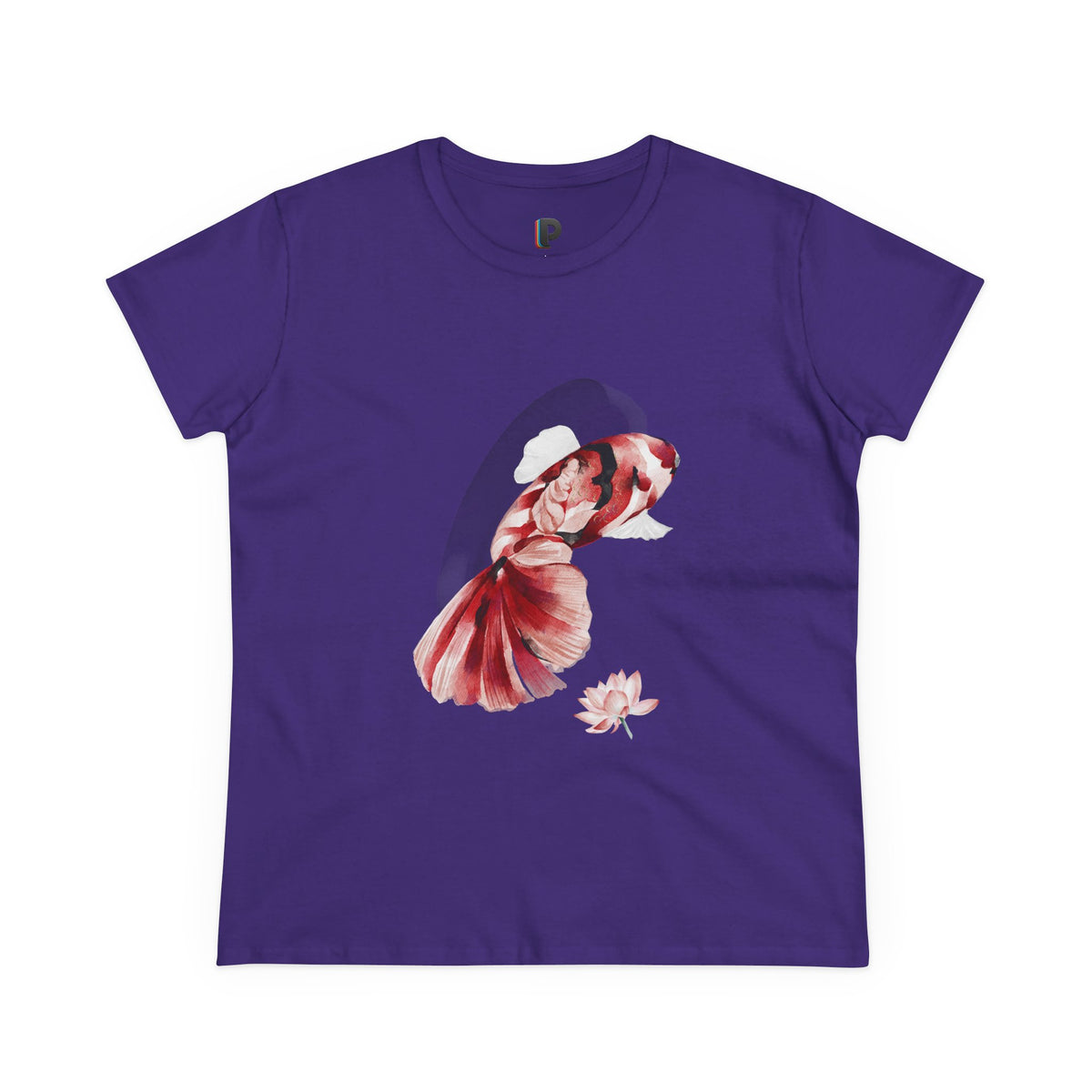 Crimson Betta & Lotus Watercolor Women’s Tee