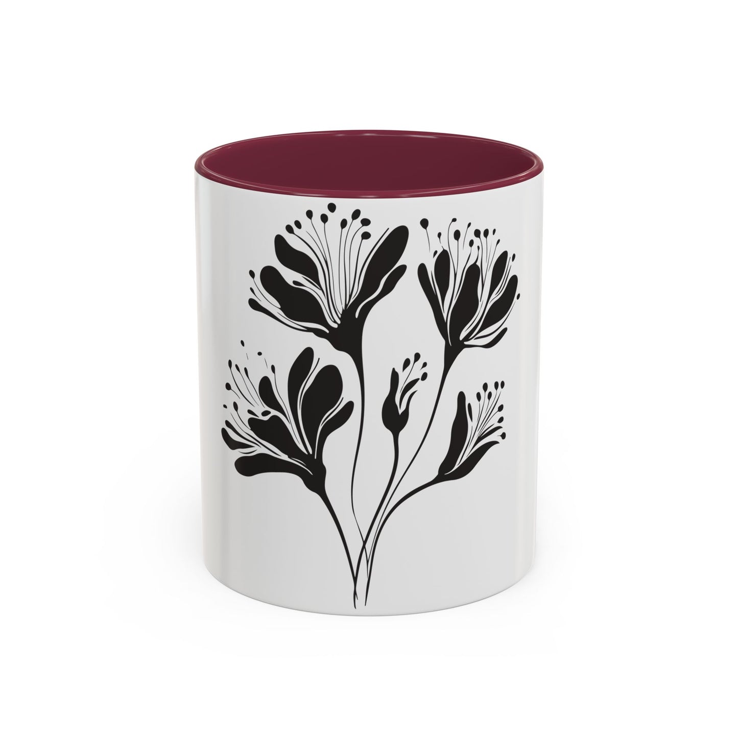 Monochrome Botanical Accent Mug