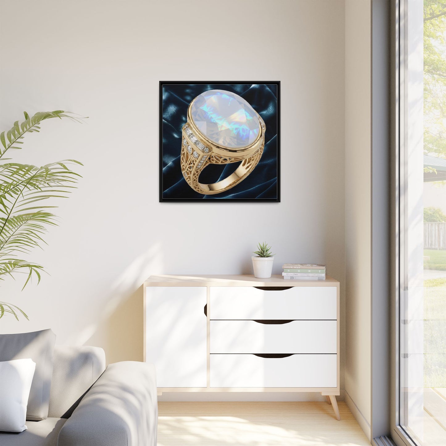 Iridescent Moonstone Ring Canvas