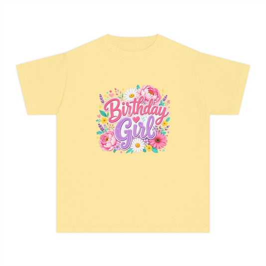 Birthday Girl Floral Youth T-Shirt