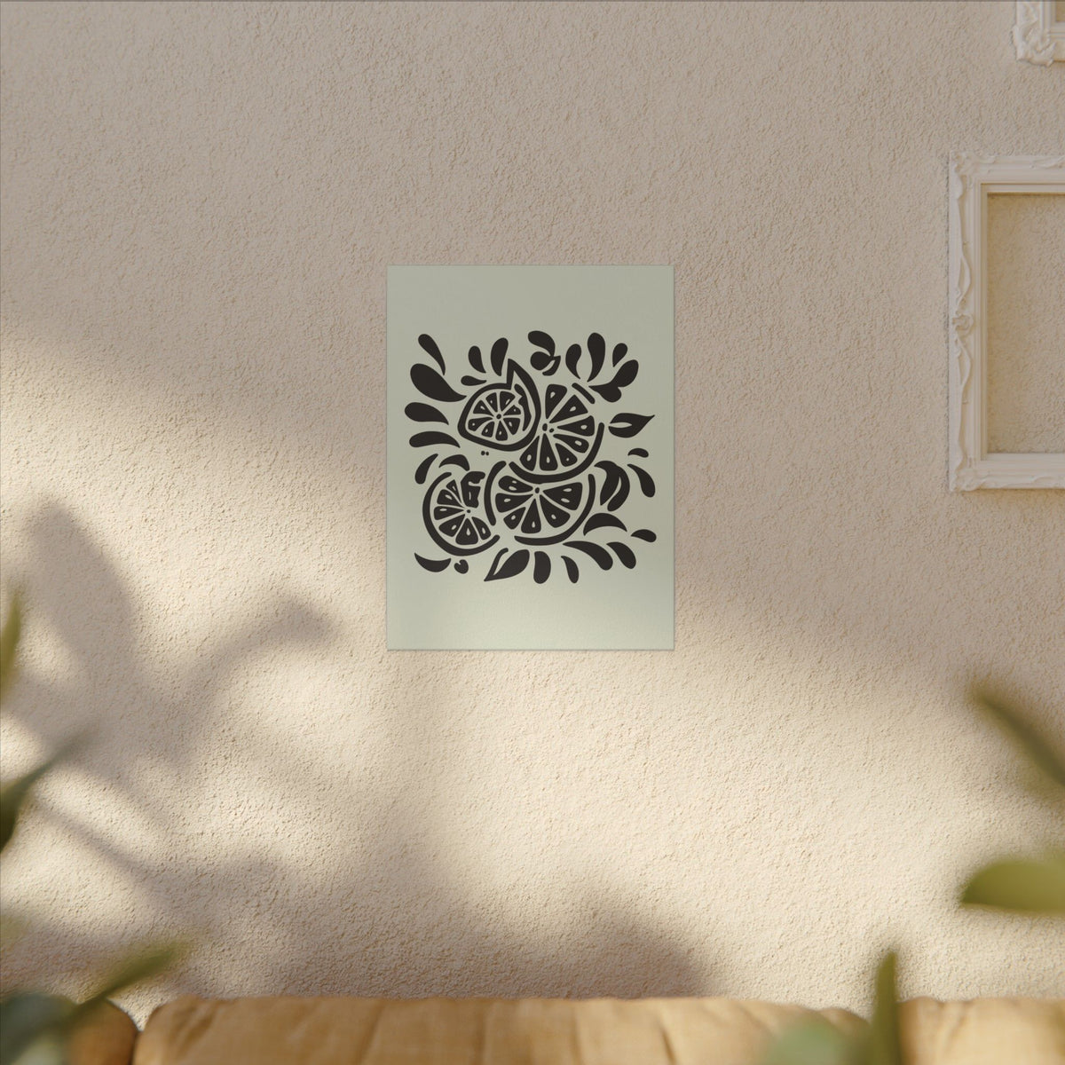 Monochrome Citrus Slice Canvas Print