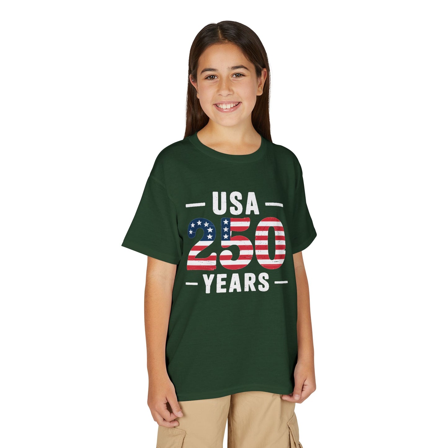 Youth USA 250 Years Patriotic Flag T-Shirt