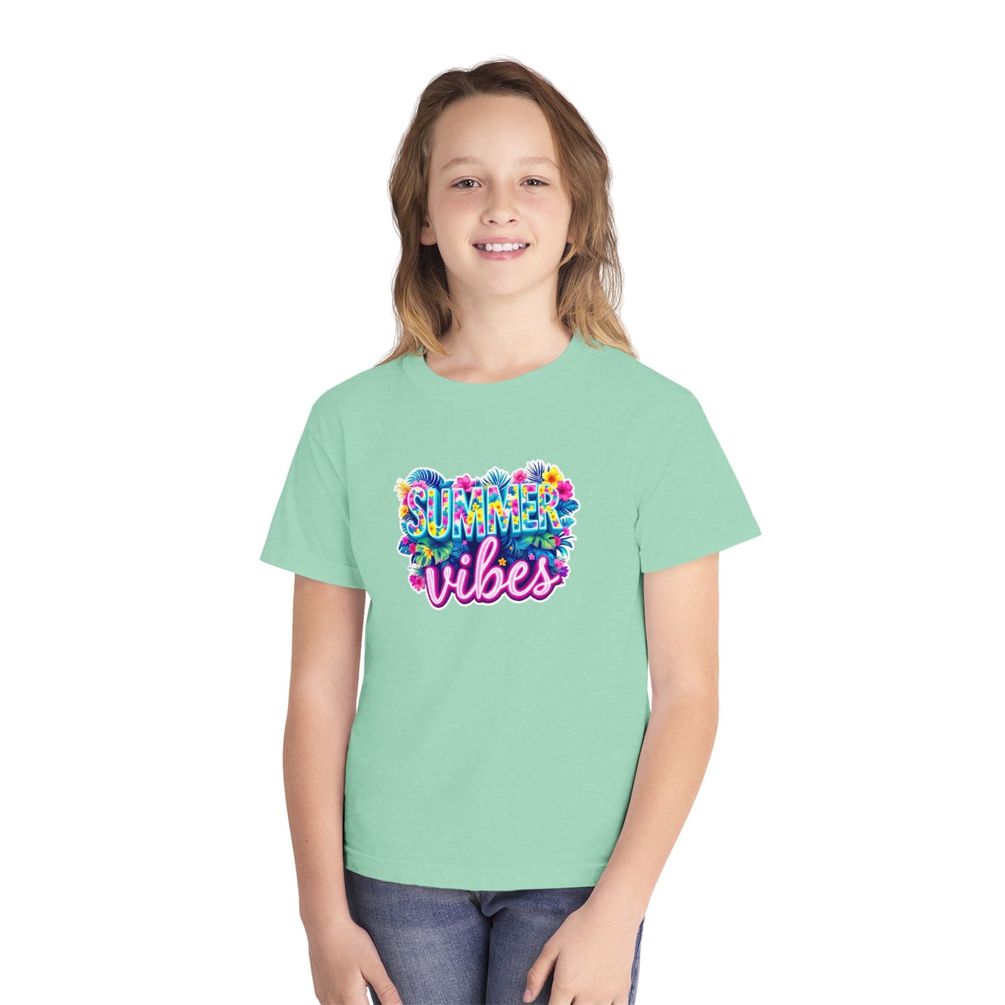 Summer Vibes Floral Youth Tee