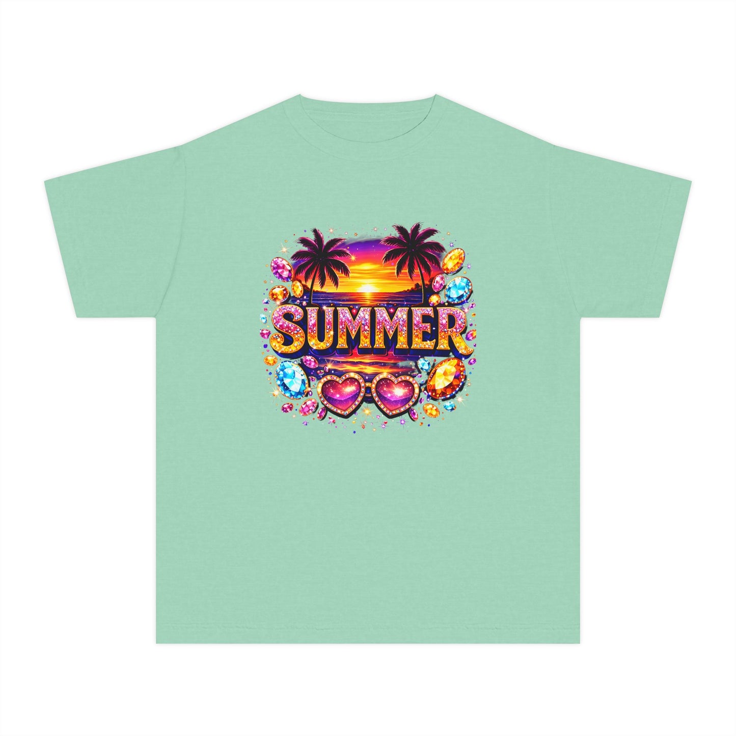 Youth Summer Retro Palm Beach Graphic Tee