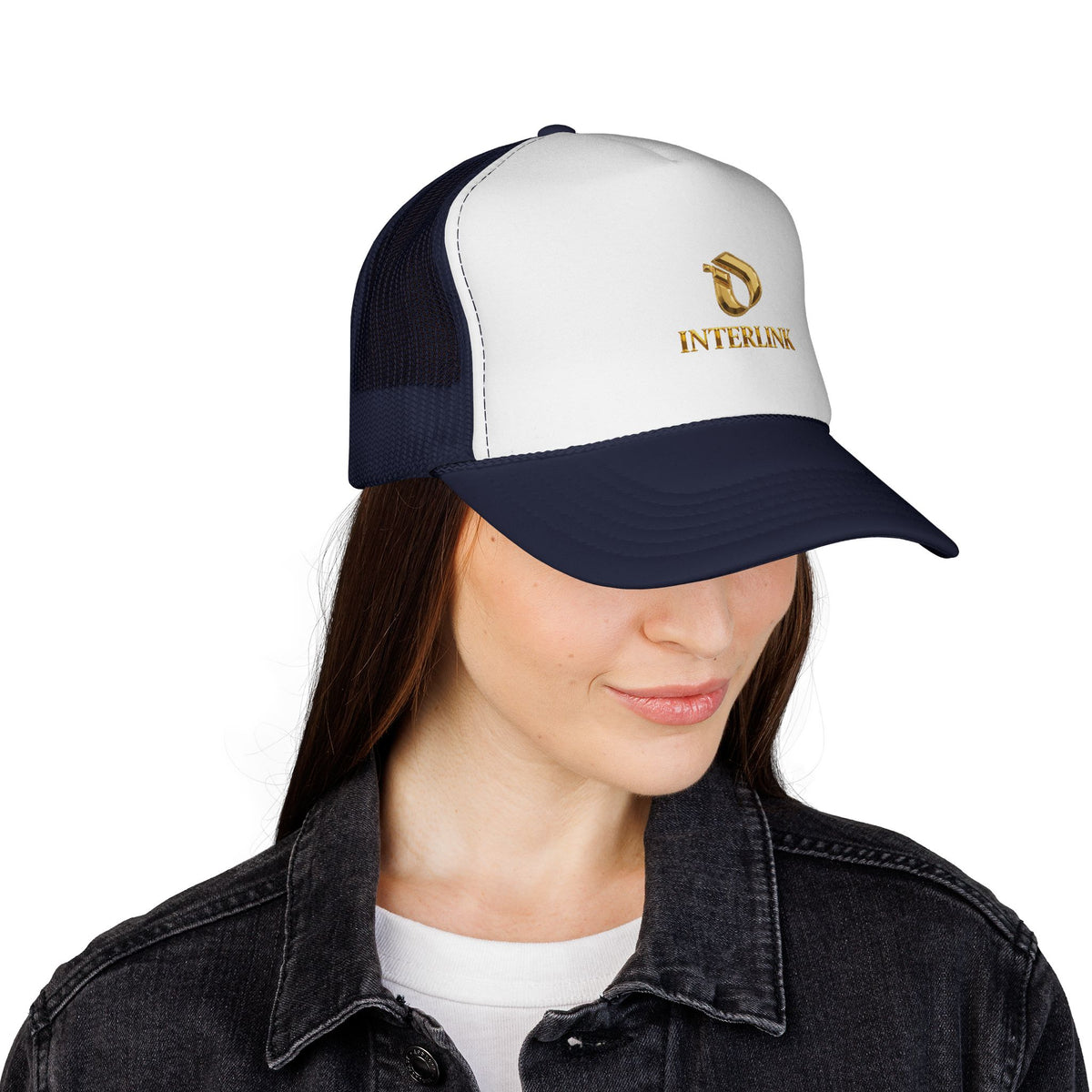 Gold Facet Interlink Mesh Trucker Cap