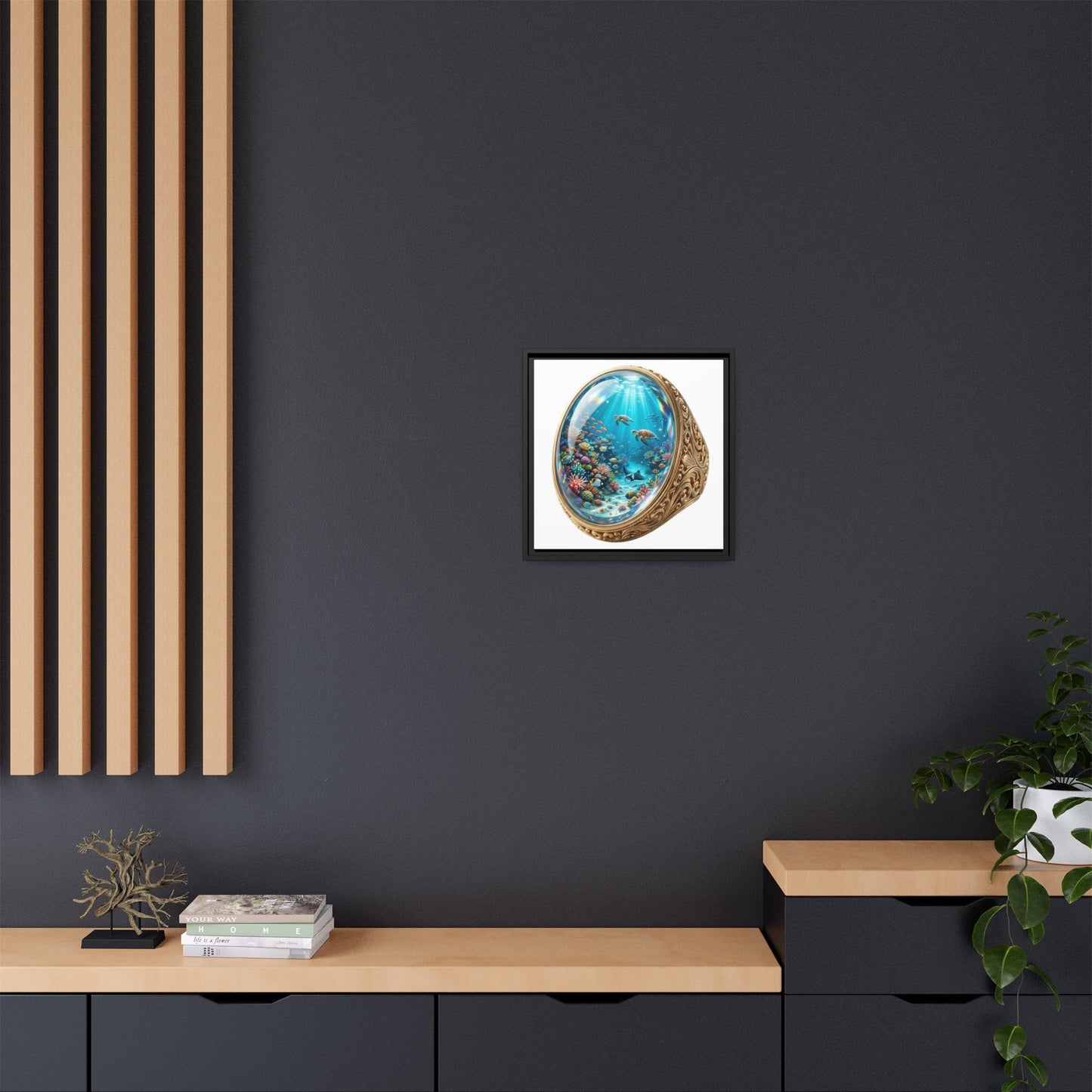 Coral Locket Framed Art