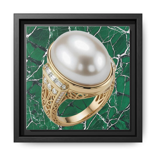 Pearl Ring Close-Up Framed Canvas