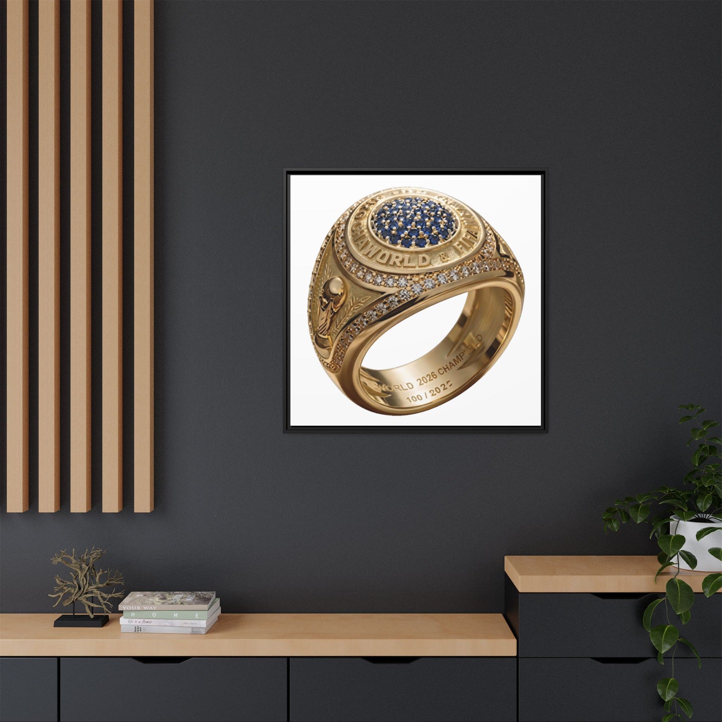 White Gallery Football Keepsake Ring Framed Canvas 2026