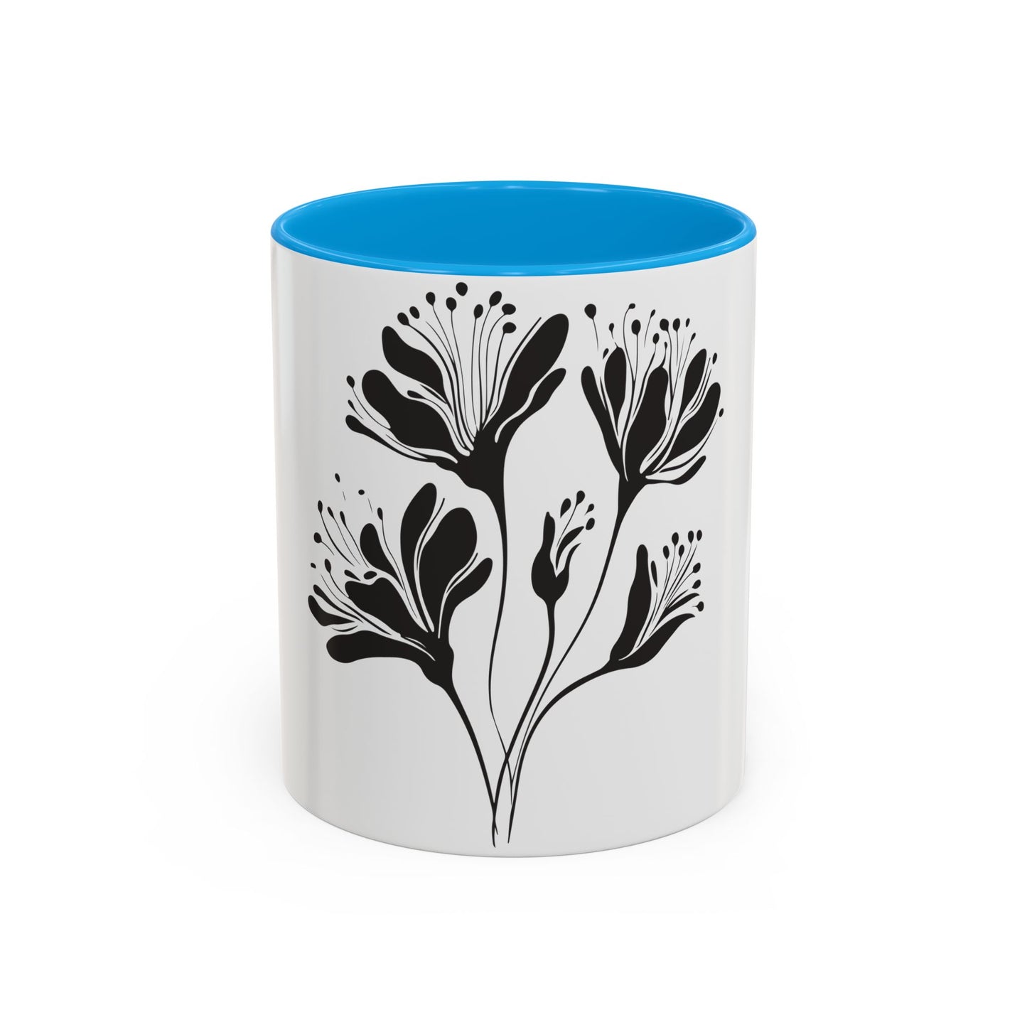 Monochrome Botanical Accent Mug