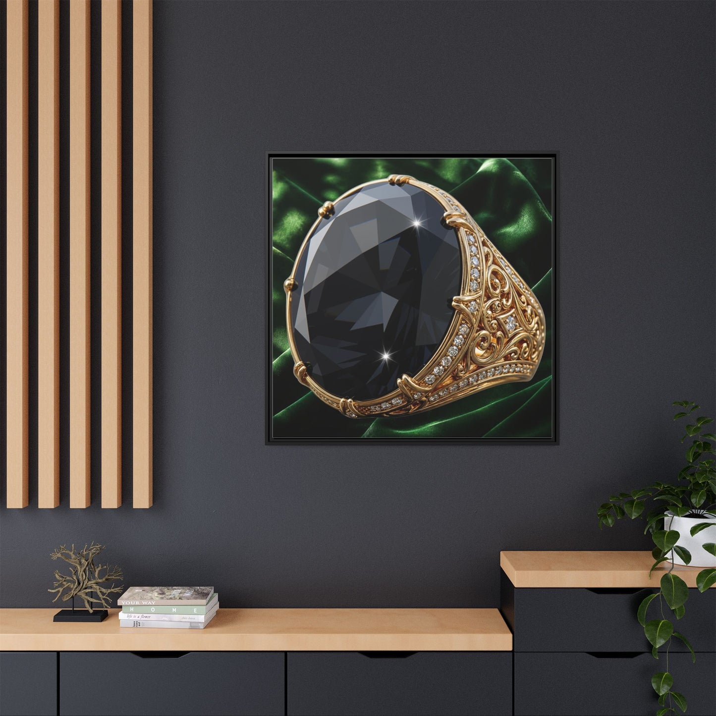 Black Diamond Emerald Velvet Canvas