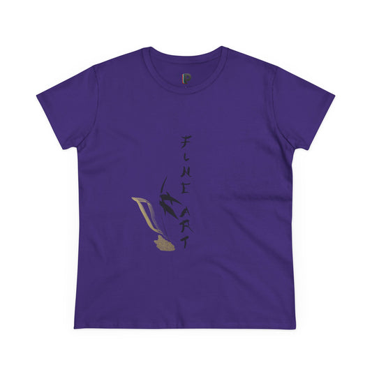 Fine Art Swallow & Gold Accent Front Print Women’s Tee