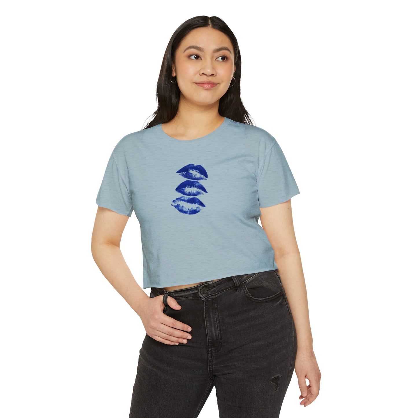 Triple Kiss Print Boxy Tee