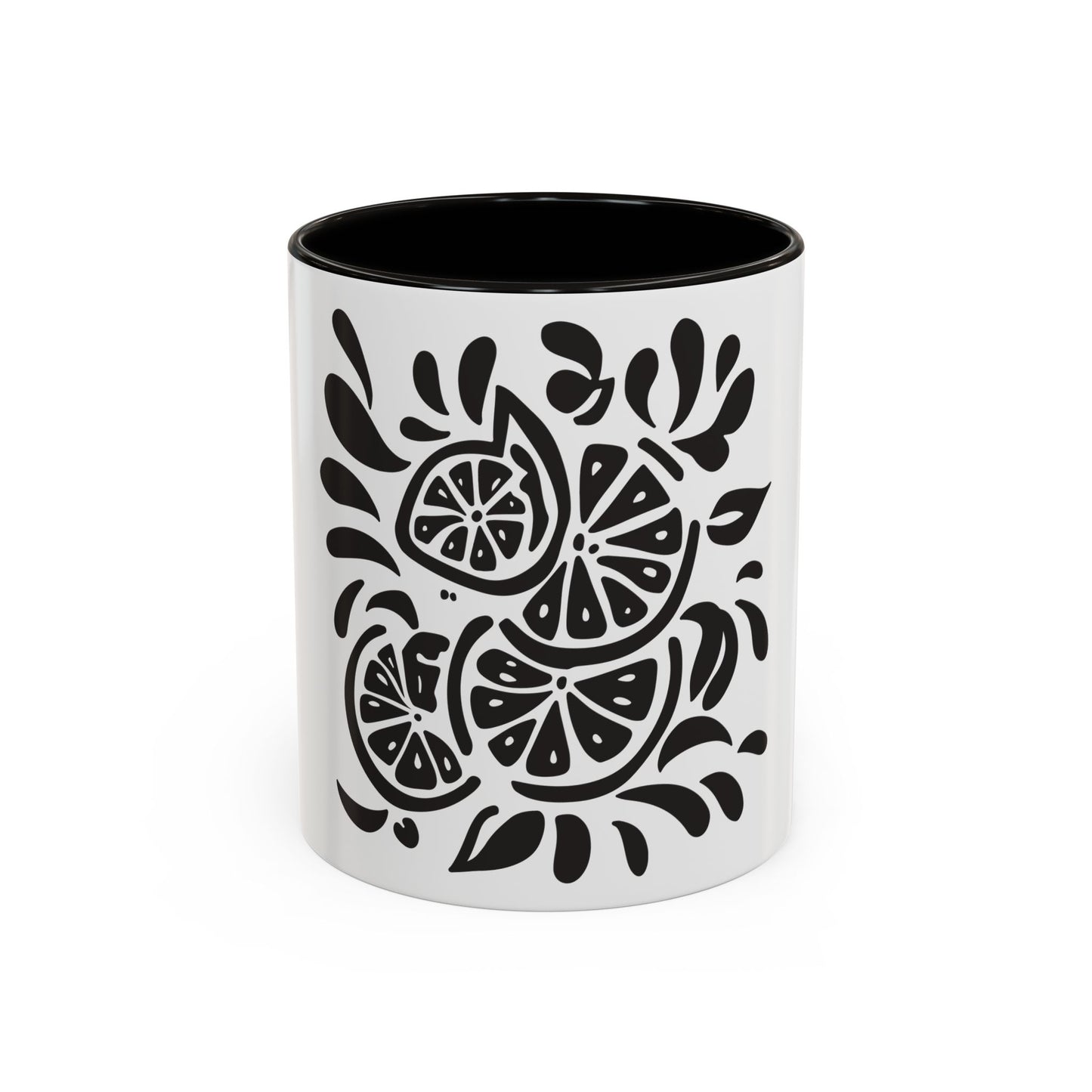 Monochrome Citrus Accent Mug
