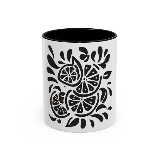 Monochrome Citrus Accent Mug