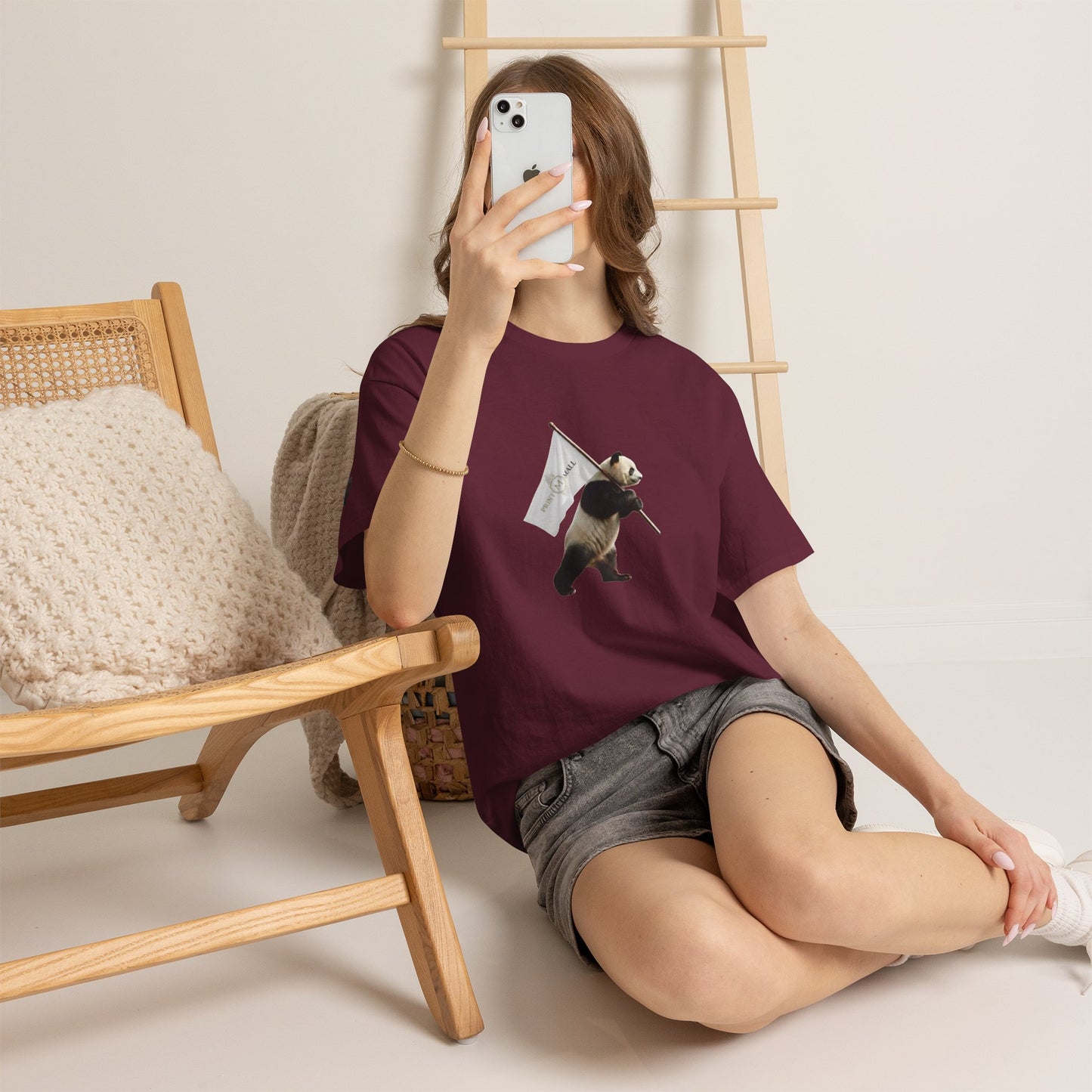 Marching Panda with Banner Unisex Tee