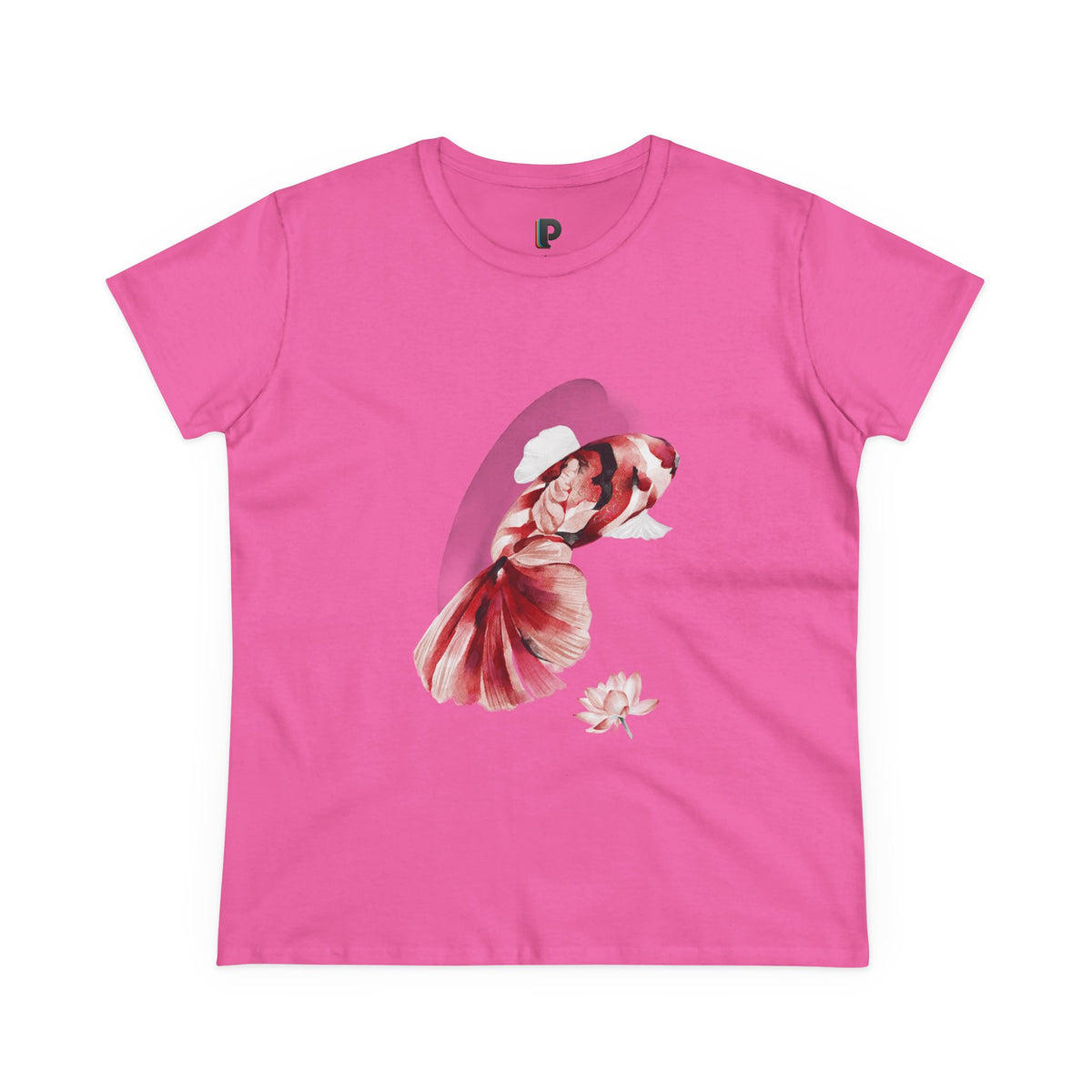 Crimson Betta & Lotus Watercolor Women’s Tee