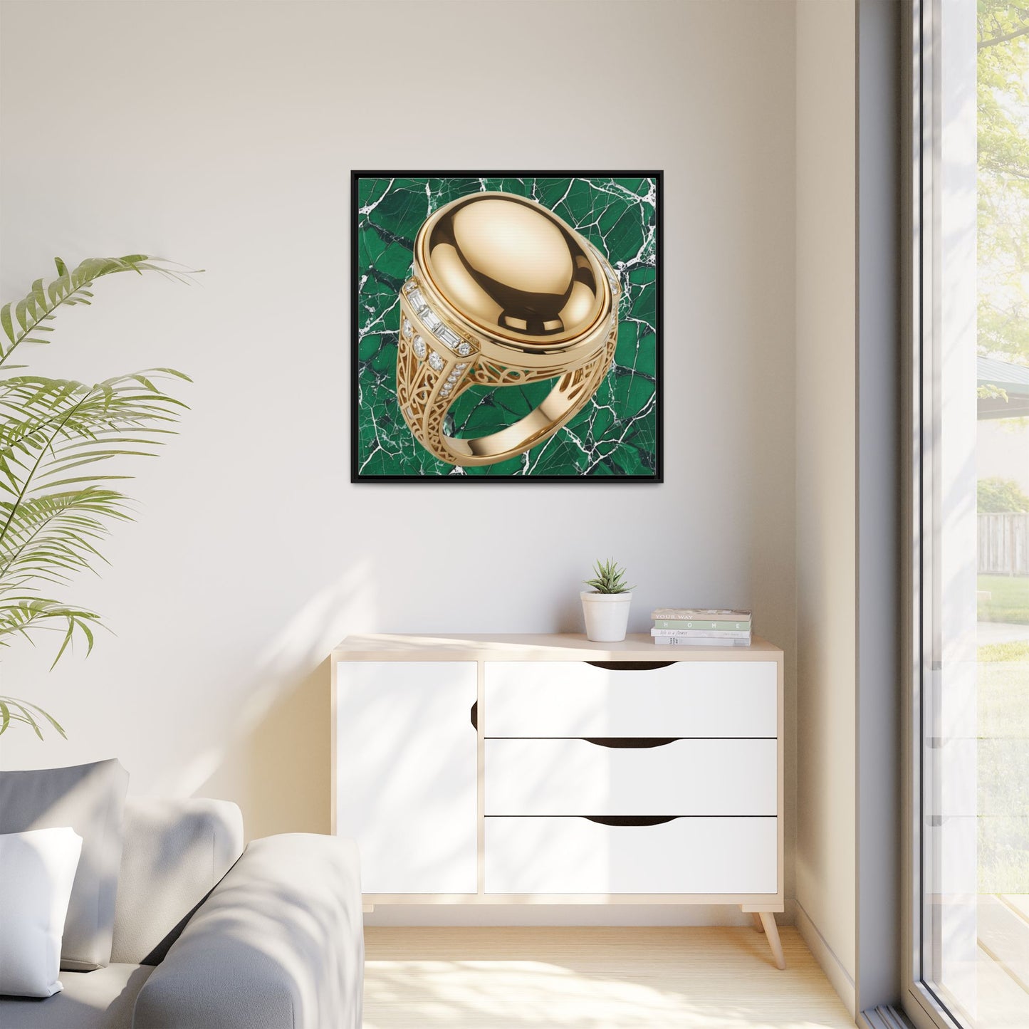 Regal Gold Marble Ring Canvas