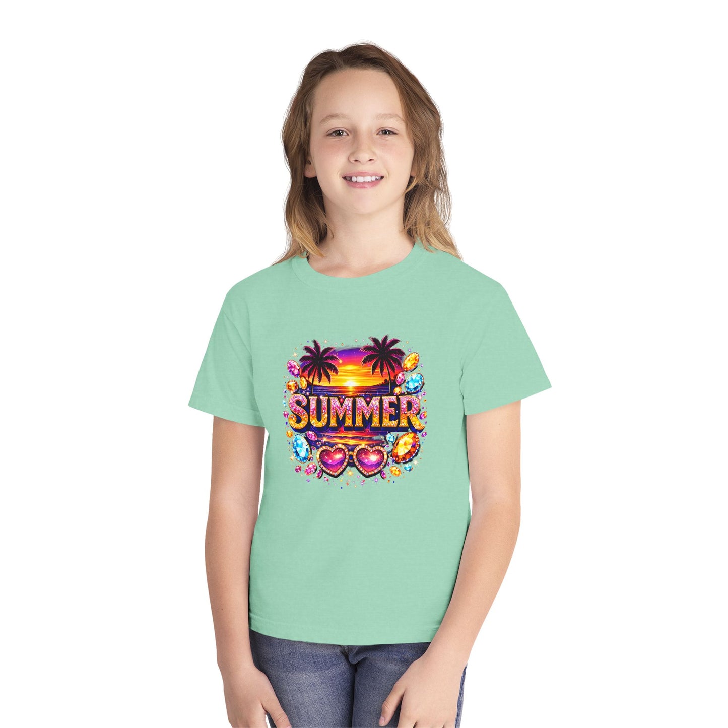 Youth Summer Retro Palm Beach Graphic Tee