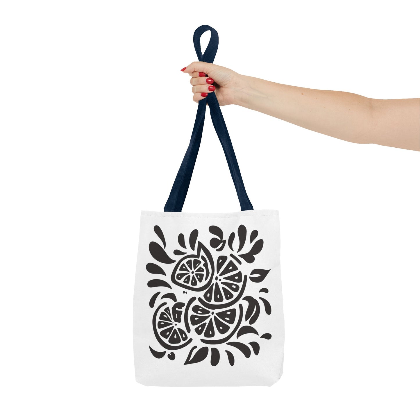 Monochrome Citrus Floral Tote Bag