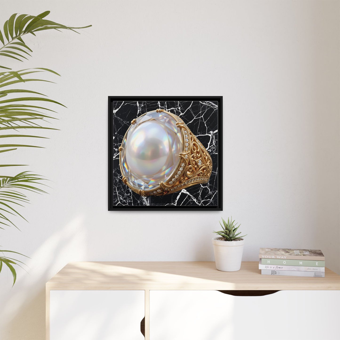 Pearlescent Marble Ring Wall Canvas