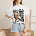 Sarcastic Cat Coffee Graphic T-Shirt