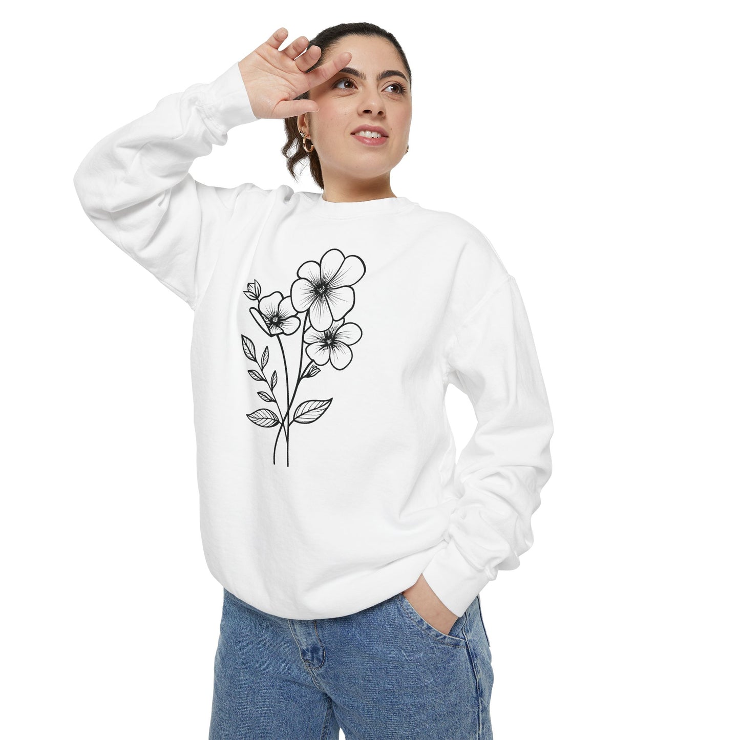 Minimal Botanical Crewneck Sweatshirt