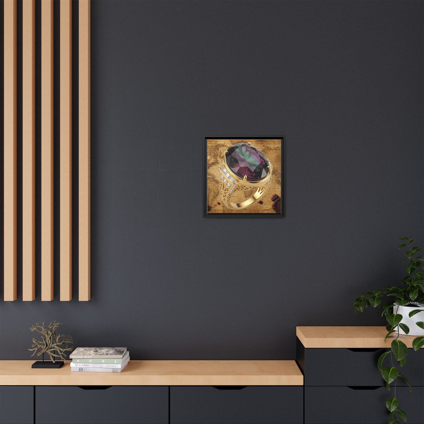 Alexandrite Ring Portrait Framed Canvas
