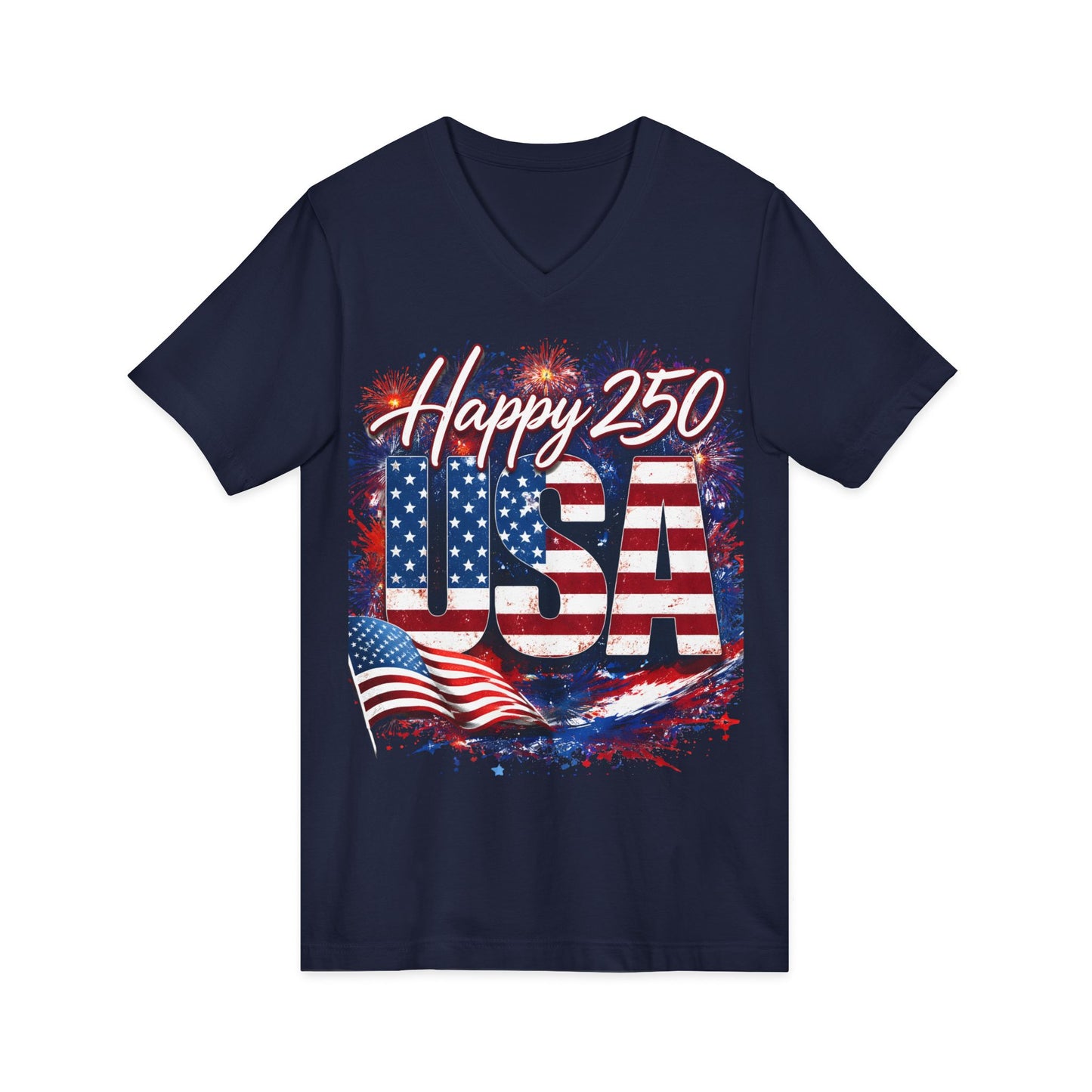 Happy 250 USA V-Neck T-Shirt