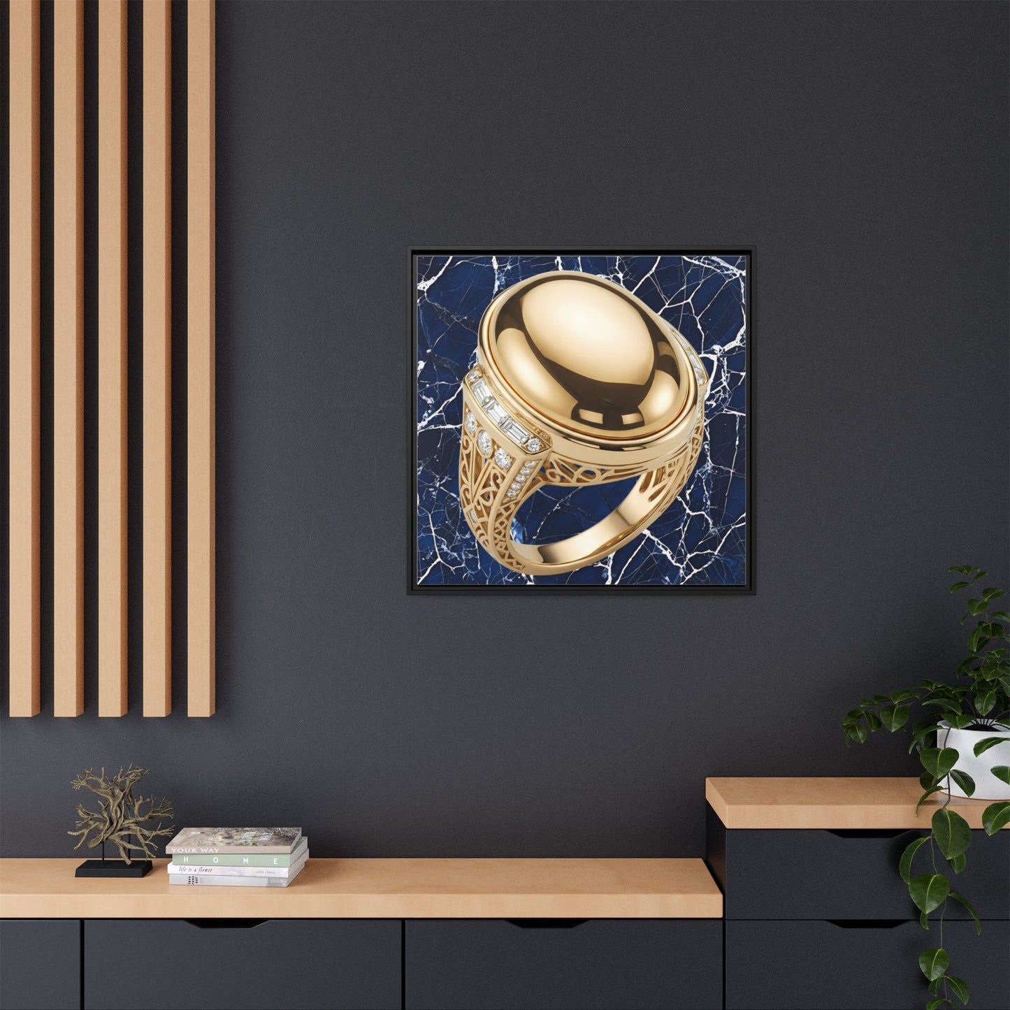 Gilded Cabochon Cobalt Canvas