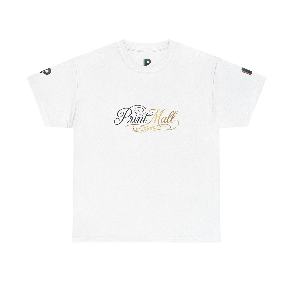 Gold Accent Calligraphy PrintMall Cotton Tee