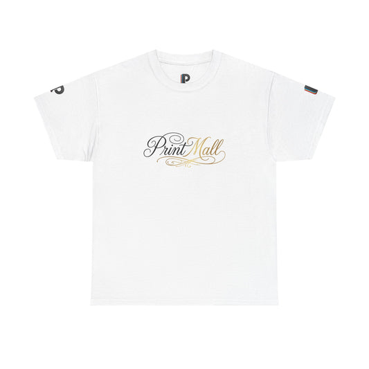 Gold Accent Calligraphy PrintMall Cotton Tee