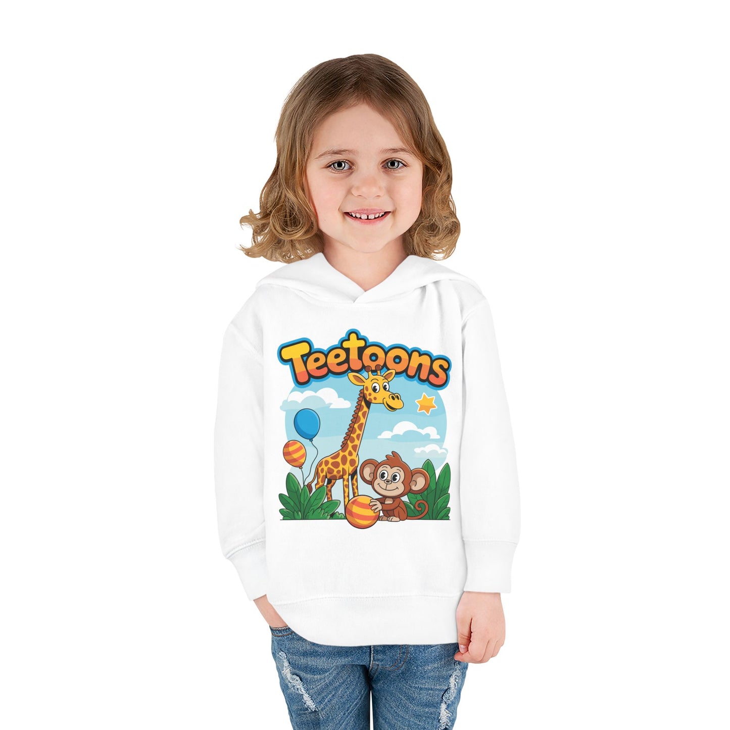 Giraffe and Monkey Toddler Pullover Hoodie