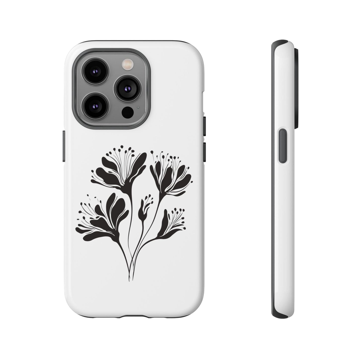 Botanical Black Floral Tough Phone Case