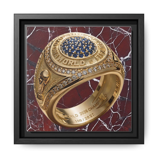 2026 World Football Ring Fractured Marble Framed Canvas