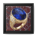 Sapphire Ring Marble Pattern Framed Canvas