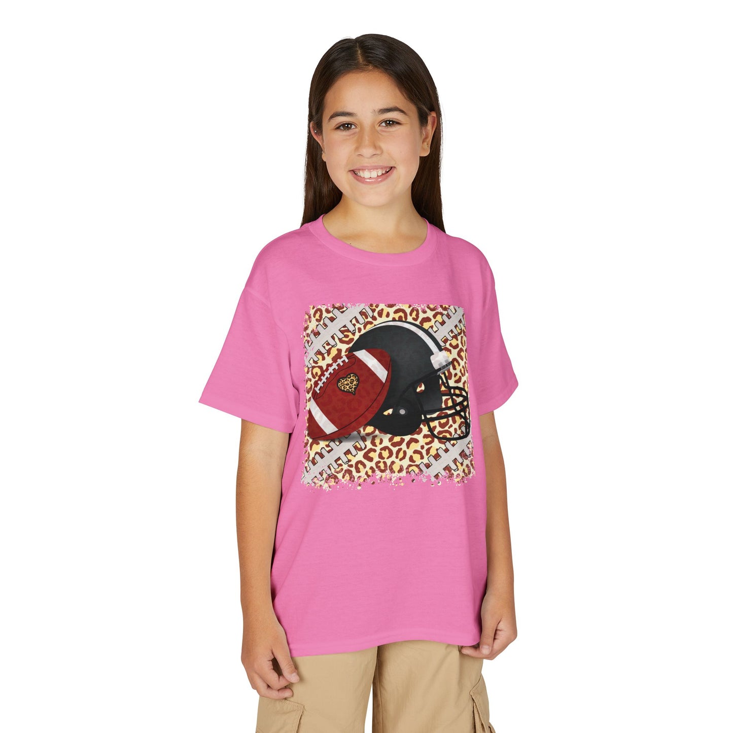Youth Football Leopard Graphic Tee