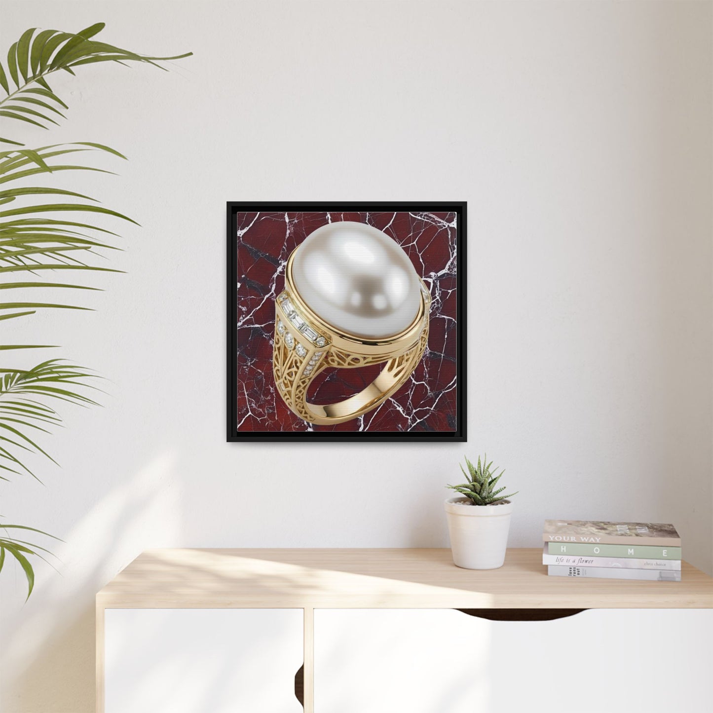 Pearl Jewellery Study Framed Canvas Wall Art