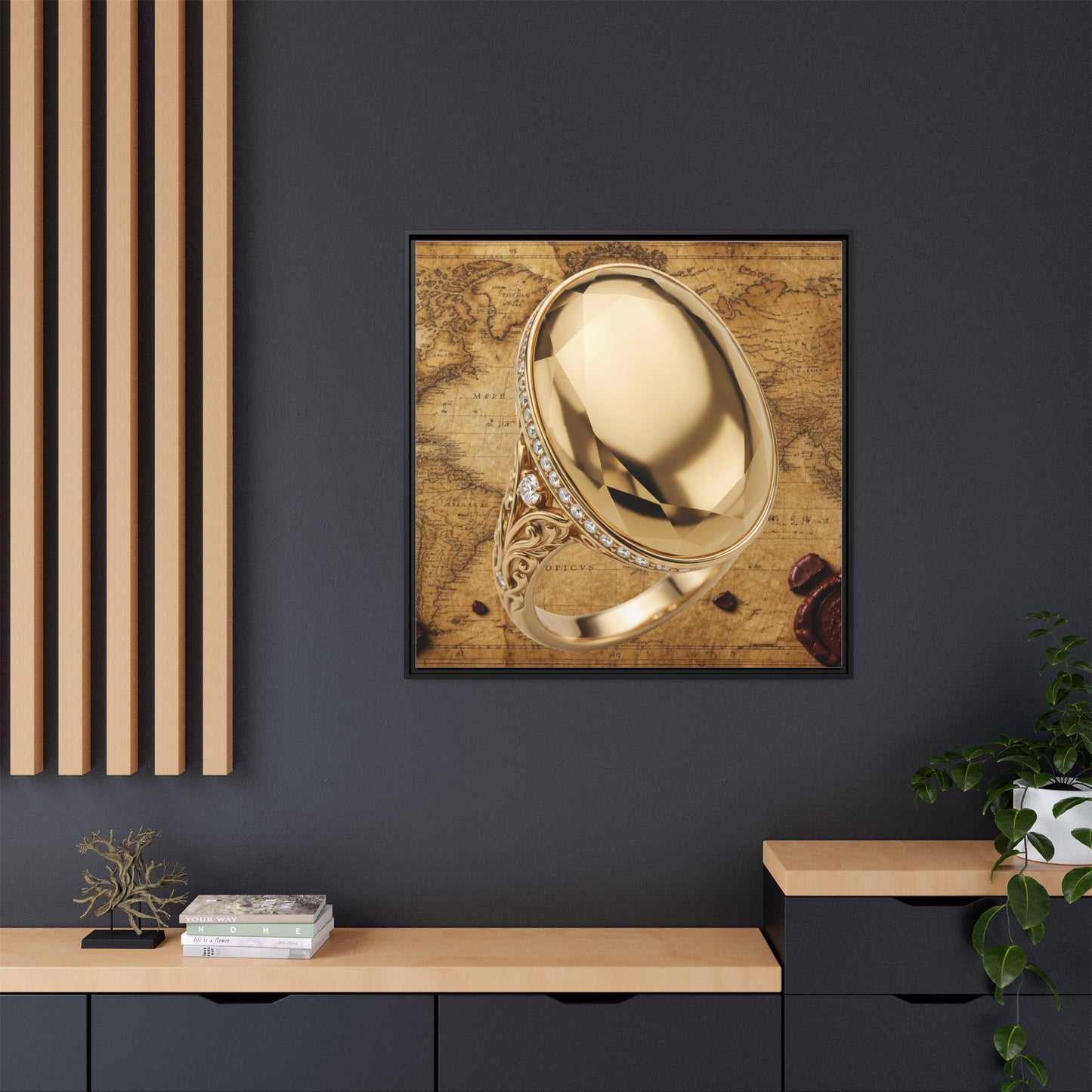 Ornate Gold Ring Framed Canvas