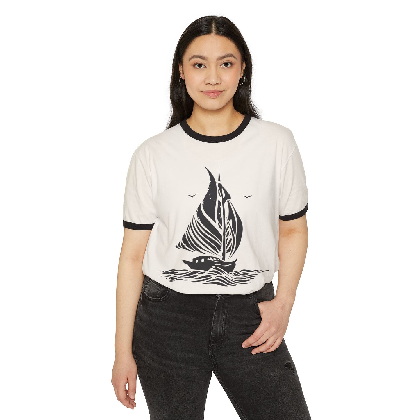 Vintage Sailboat Ringer Tee