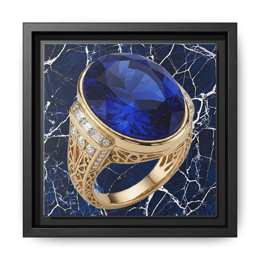 Faceted Sapphire Jewellery Framed Canvas