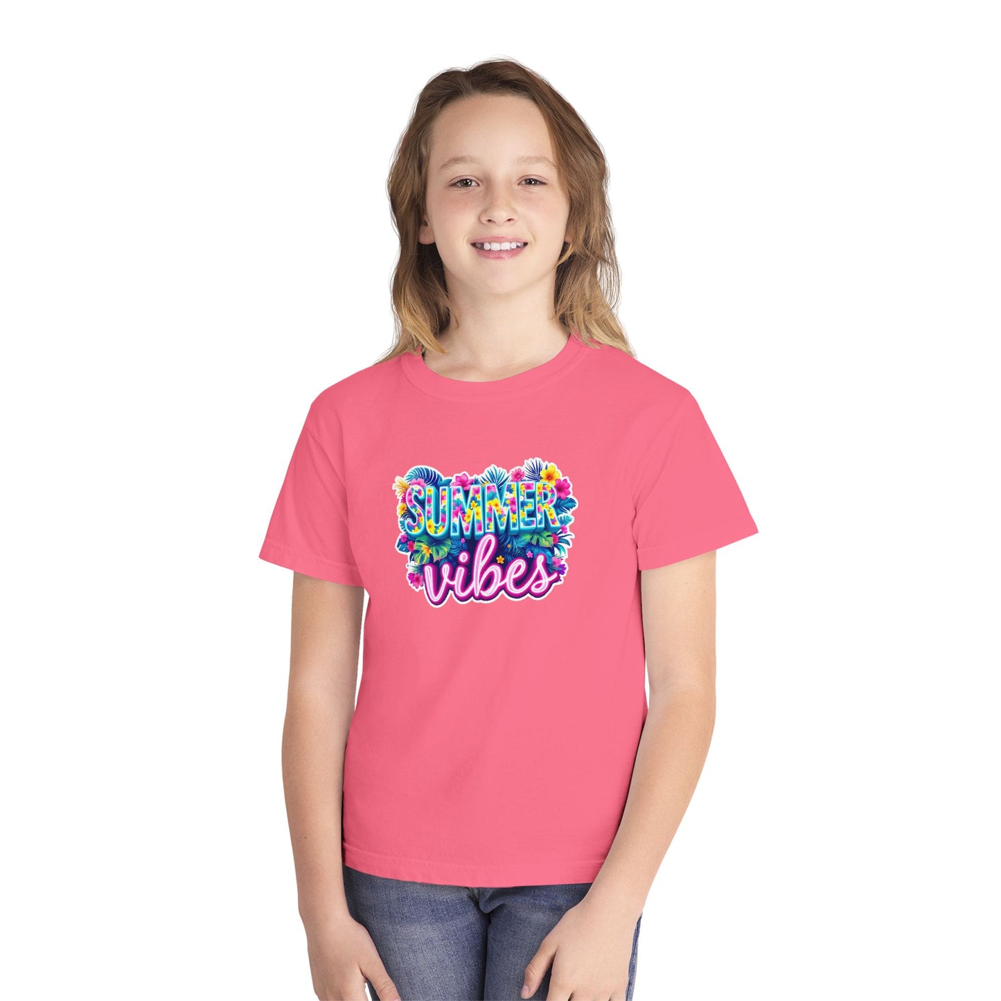 Summer Vibes Floral Youth Tee